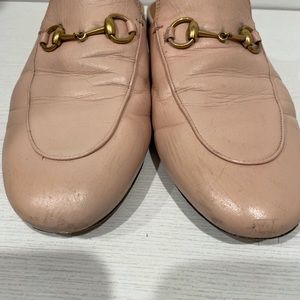 Gucci pale pink horsebit mule